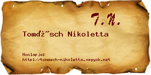 Tomásch Nikoletta névjegykártya