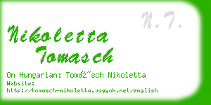 nikoletta tomasch business card